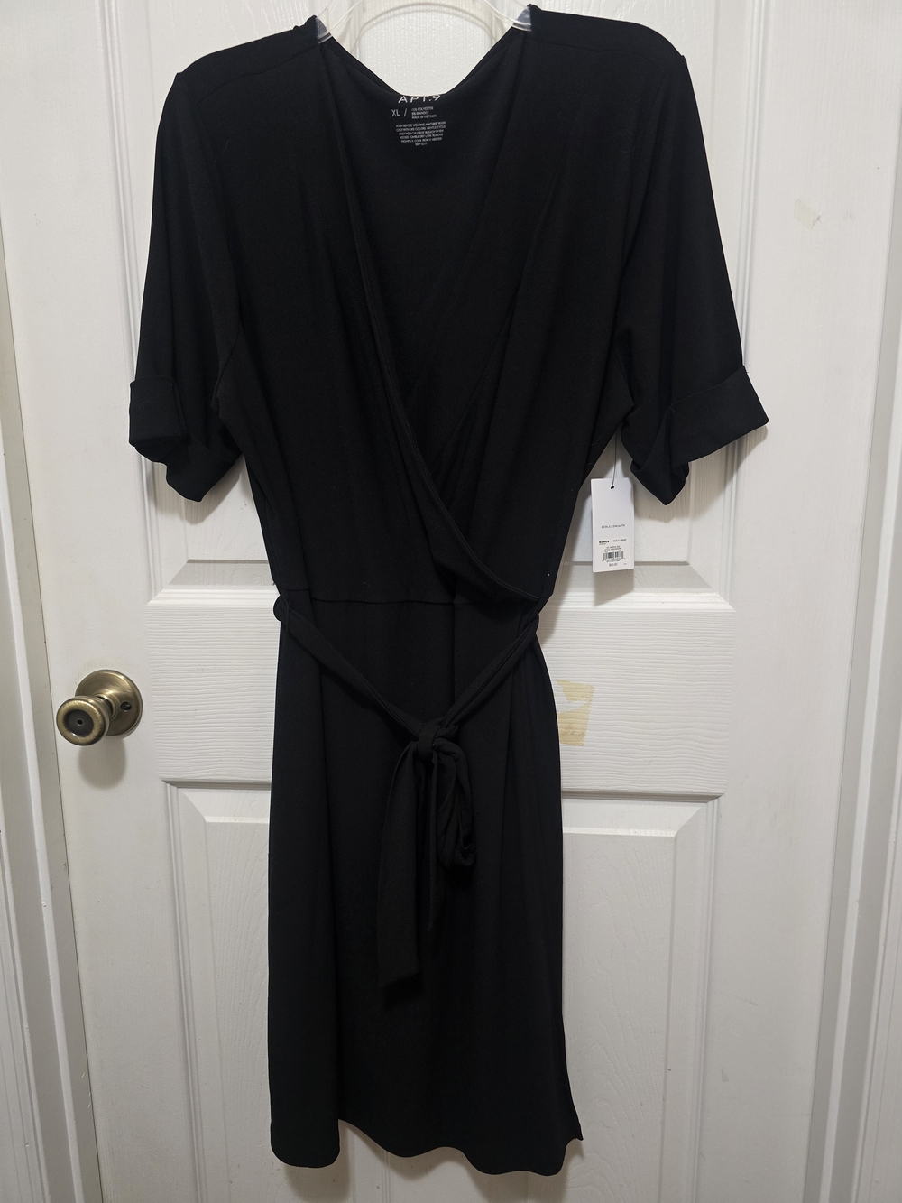 Kohl's Apt. 9 Black Wrap Dress with Tie Waist